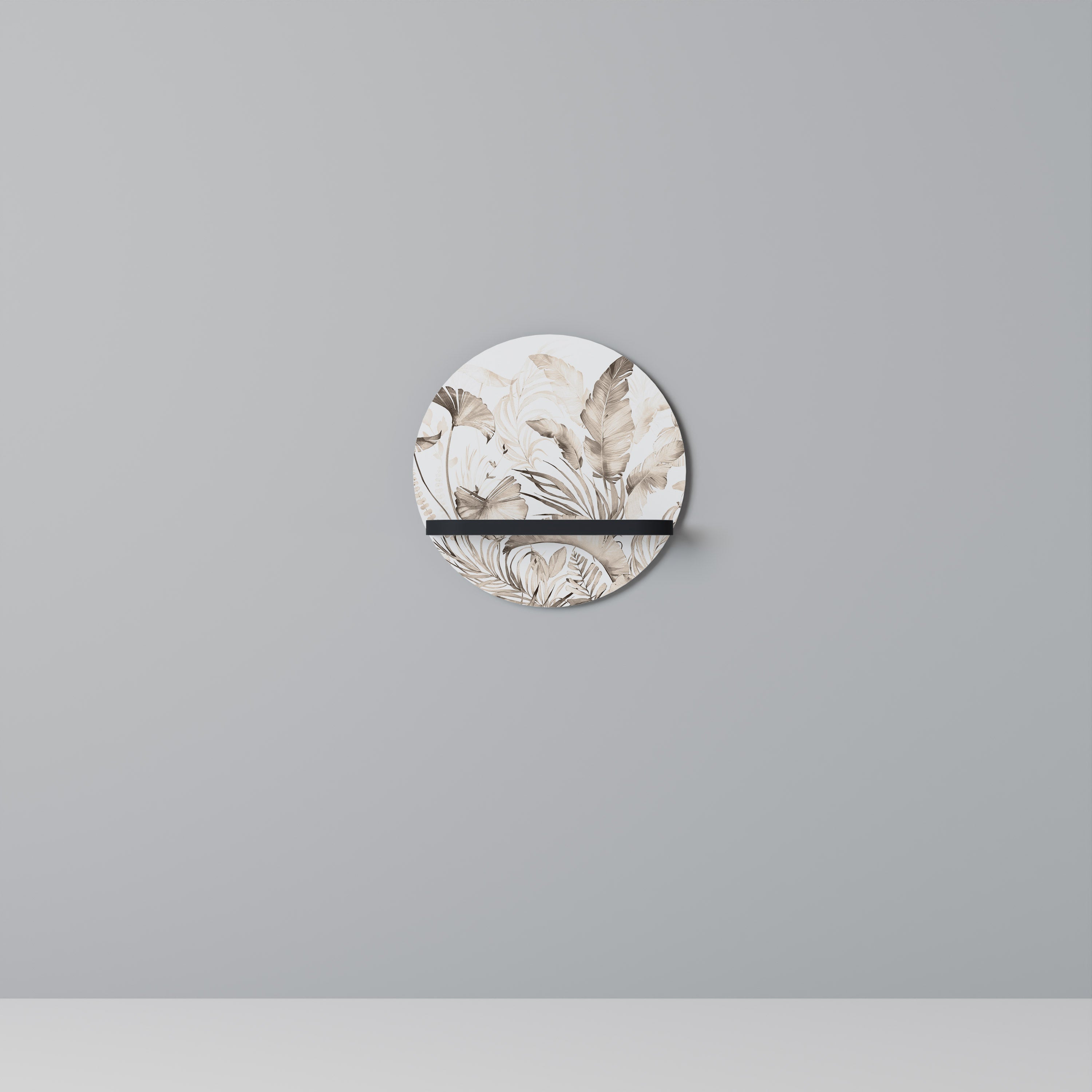 WILD TENDERNESS Prateleira Redonda Decorativa em Acabamento Preto