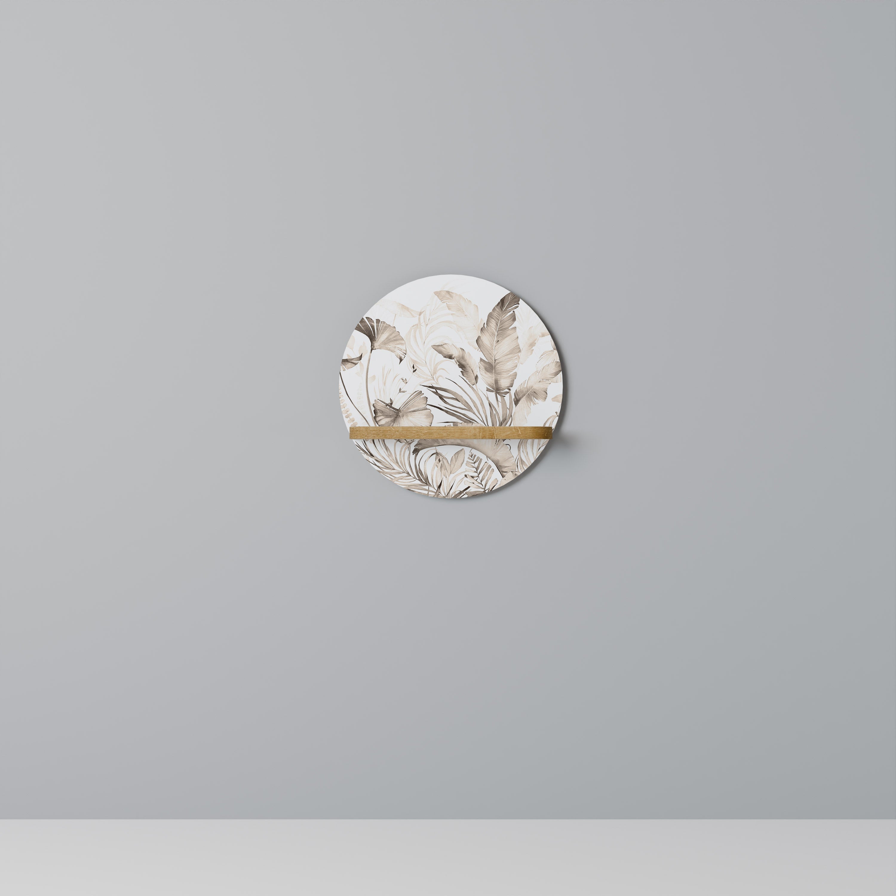 WILD TENDERNESS Prateleira Redonda Decorativa em Efeito Carvalho