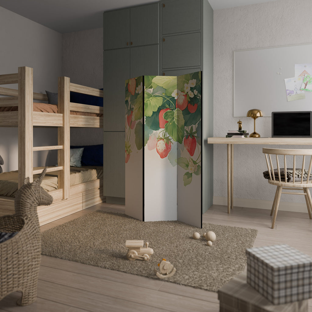 STRAWBERRY DREAMSCAPE Biombo Decorativo de 3 Painéis