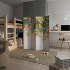 STRAWBERRY DREAMSCAPE Decorative 4-Panel Room Divider