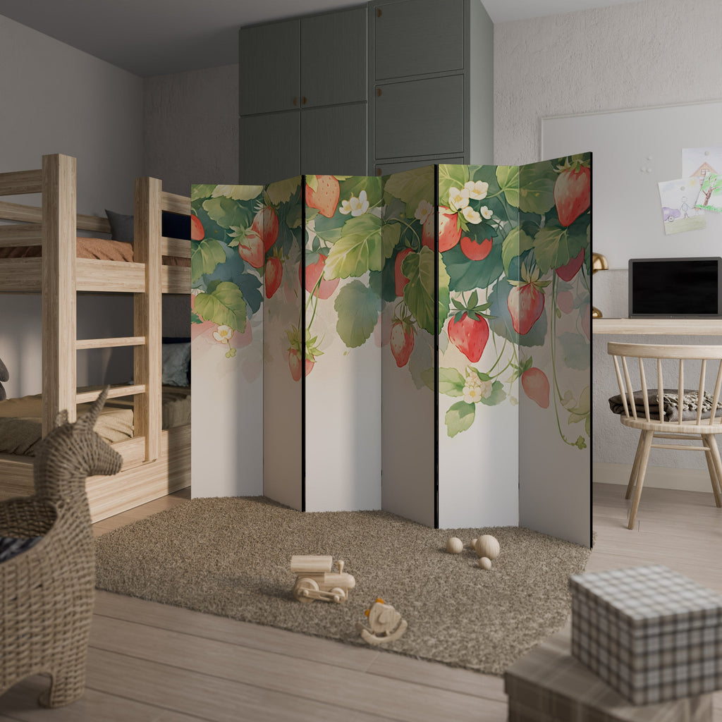 STRAWBERRY DREAMSCAPE Decorative 6-Panel Room Divider