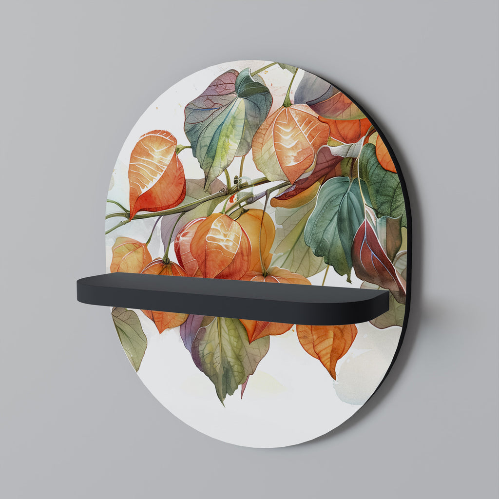 FLEETING DAYS Prateleira Oval Decorativa em Acabamento Preto