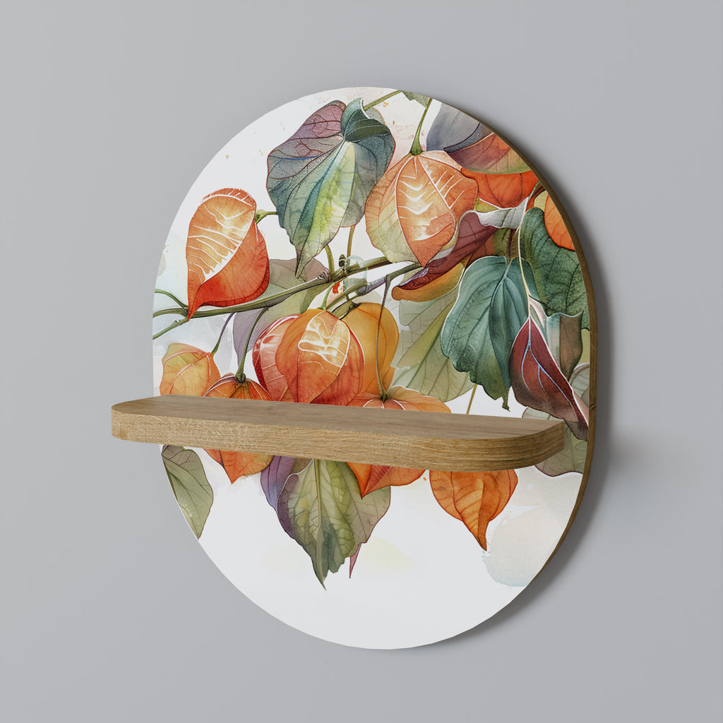 FLEETING DAYS Prateleira Oval Decorativa em Efeito Carvalho