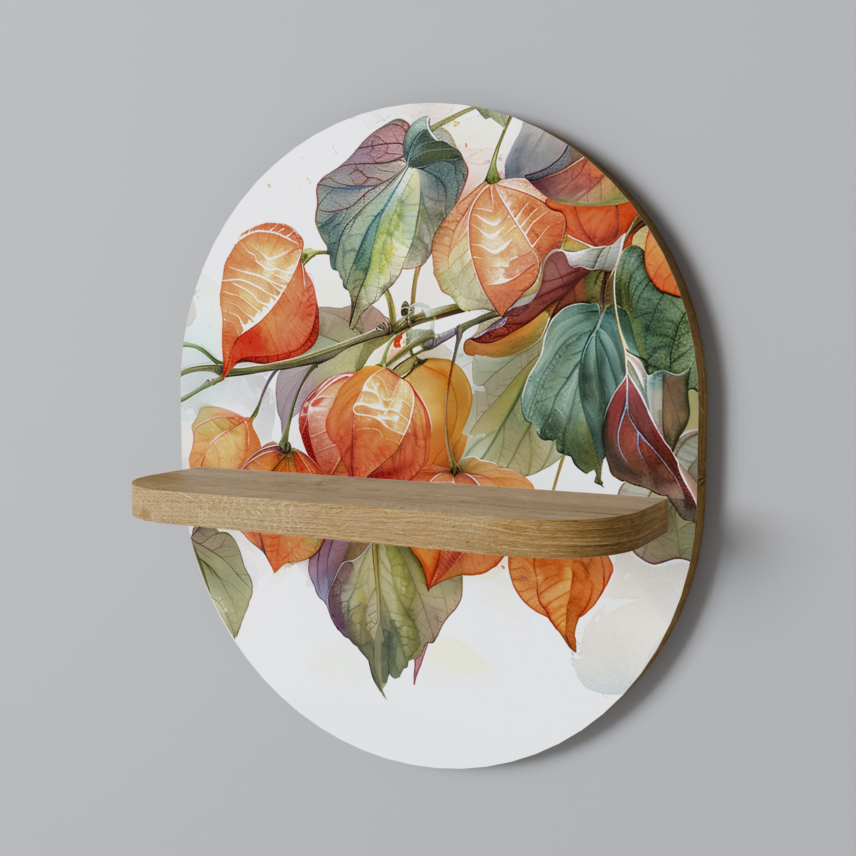 FLEETING DAYS Prateleira Oval Decorativa em Efeito Carvalho