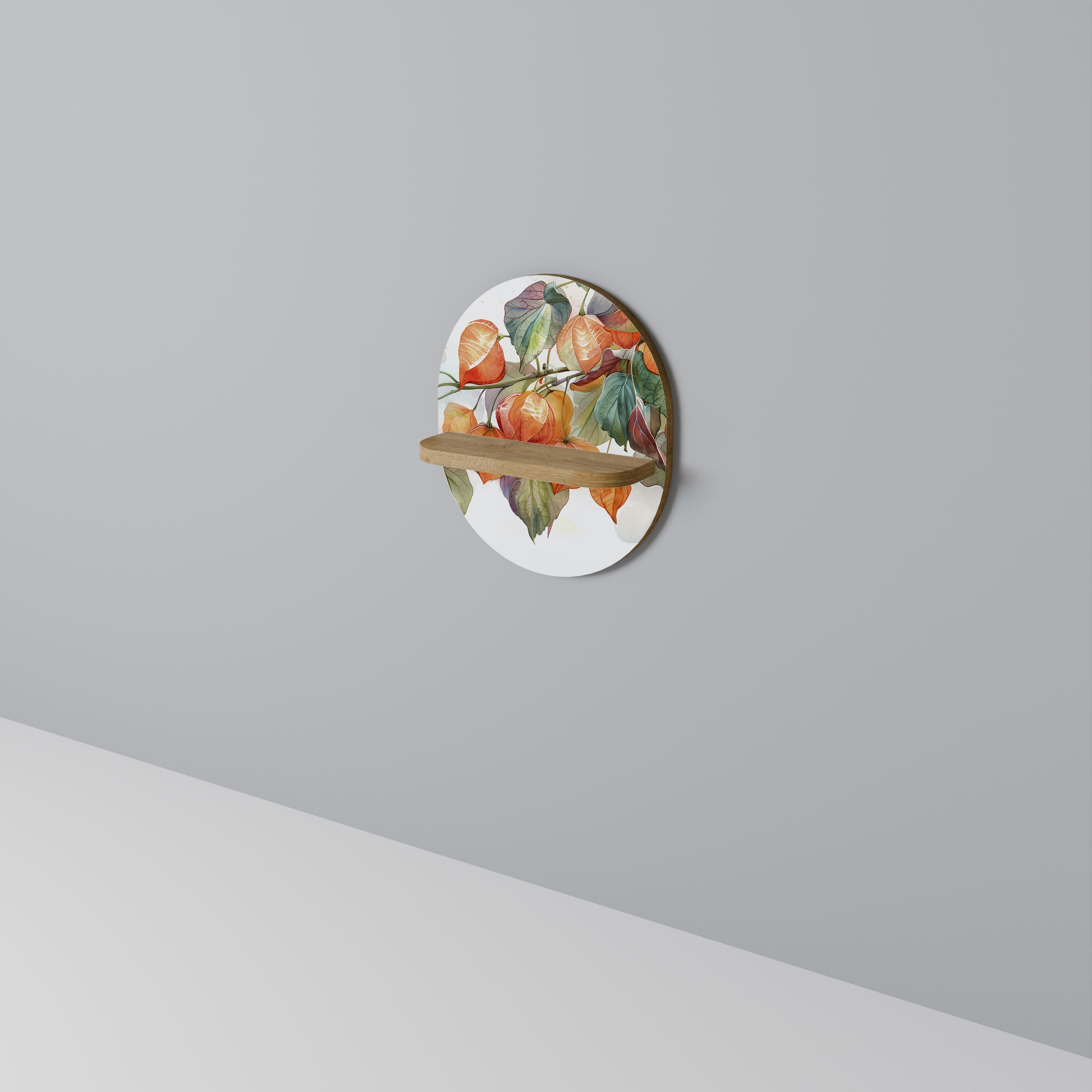 FLEETING DAYS Prateleira Oval Decorativa em Efeito Carvalho