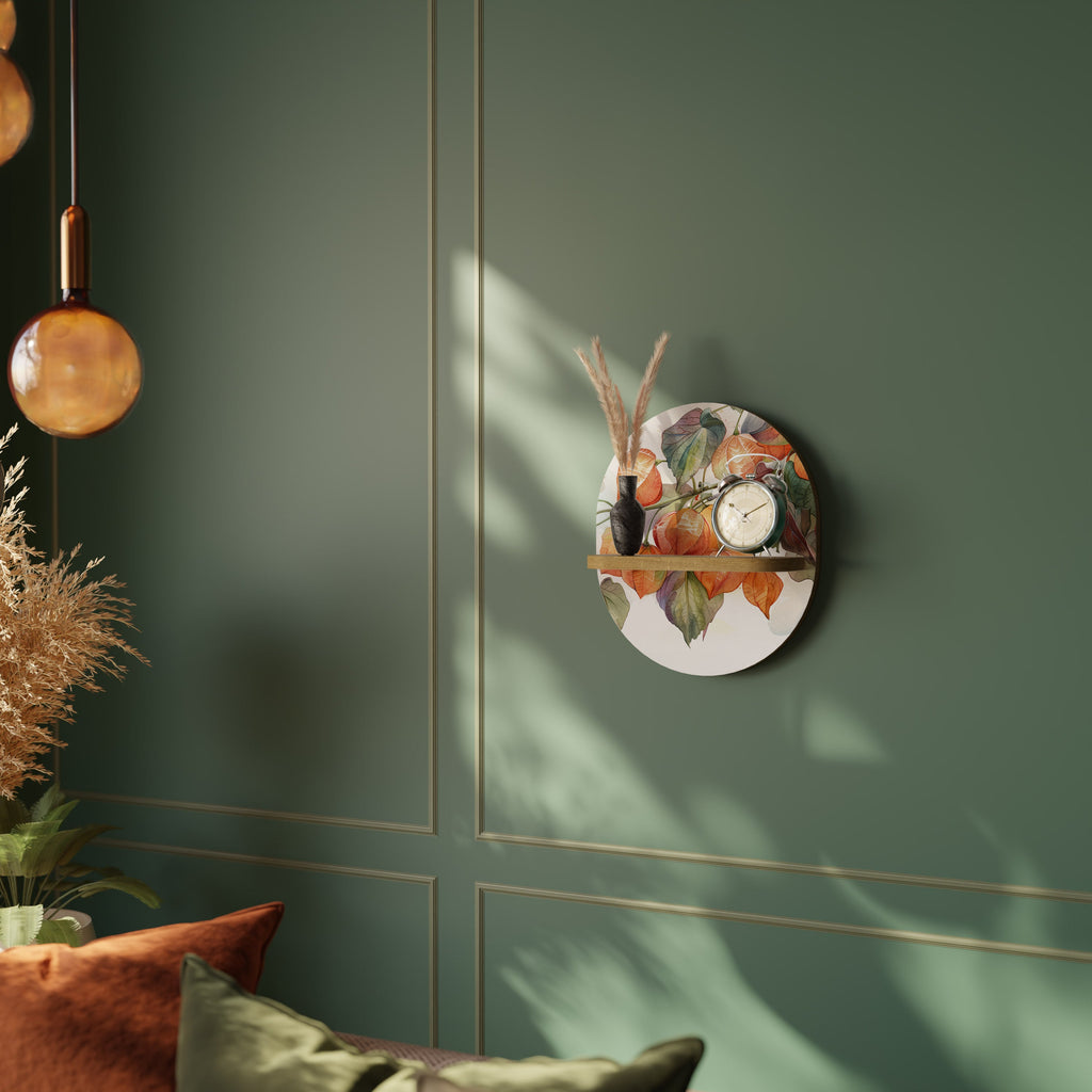 FLEETING DAYS Prateleira Oval Decorativa em Efeito Carvalho