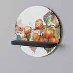 FLEETING DAYS Prateleira Redonda Decorativa em Acabamento Preto