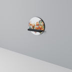FLEETING DAYS Prateleira Redonda Decorativa em Acabamento Preto