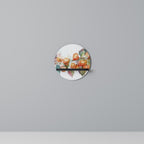 FLEETING DAYS Prateleira Redonda Decorativa em Acabamento Preto