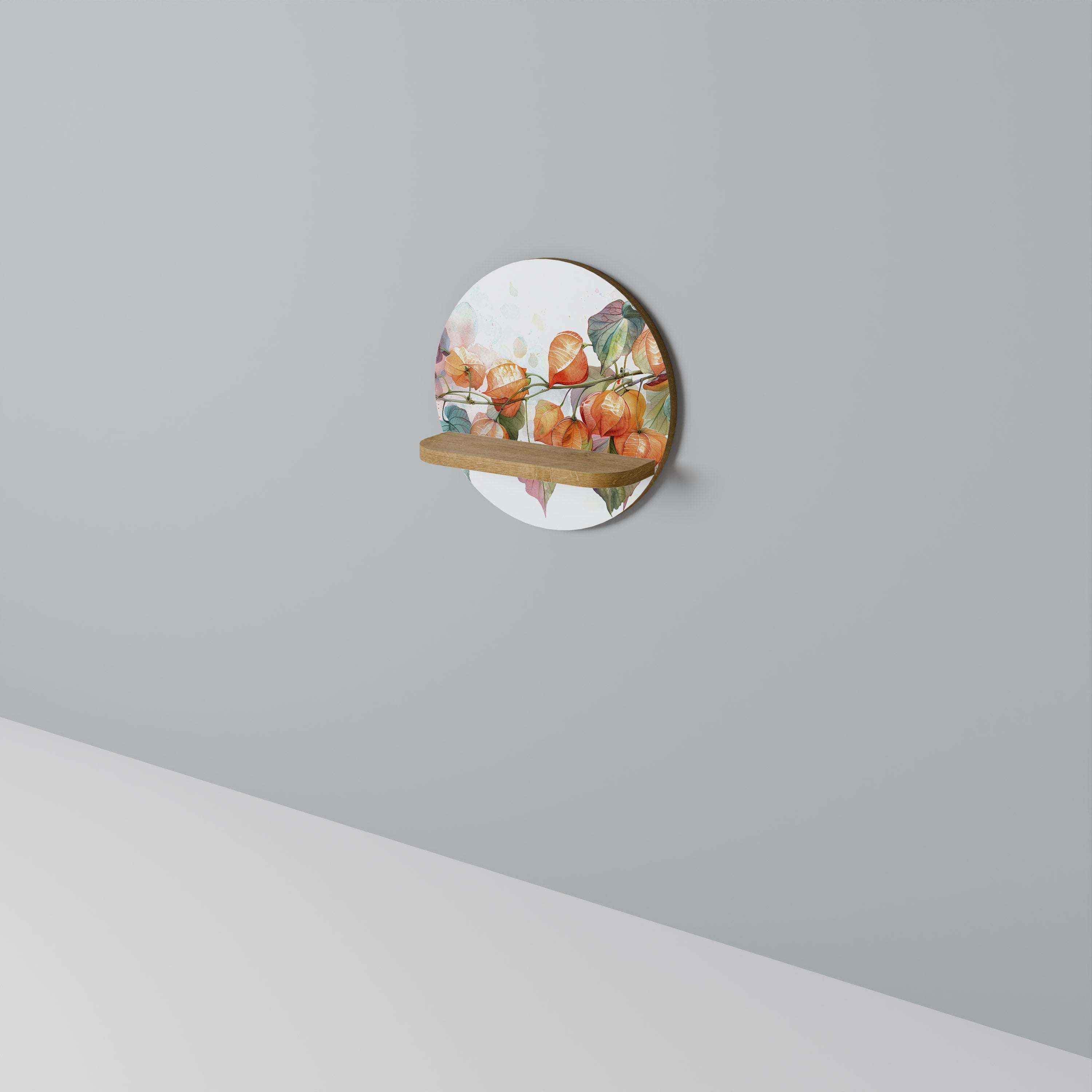 FLEETING DAYS Prateleira Redonda Decorativa em Efeito Carvalho