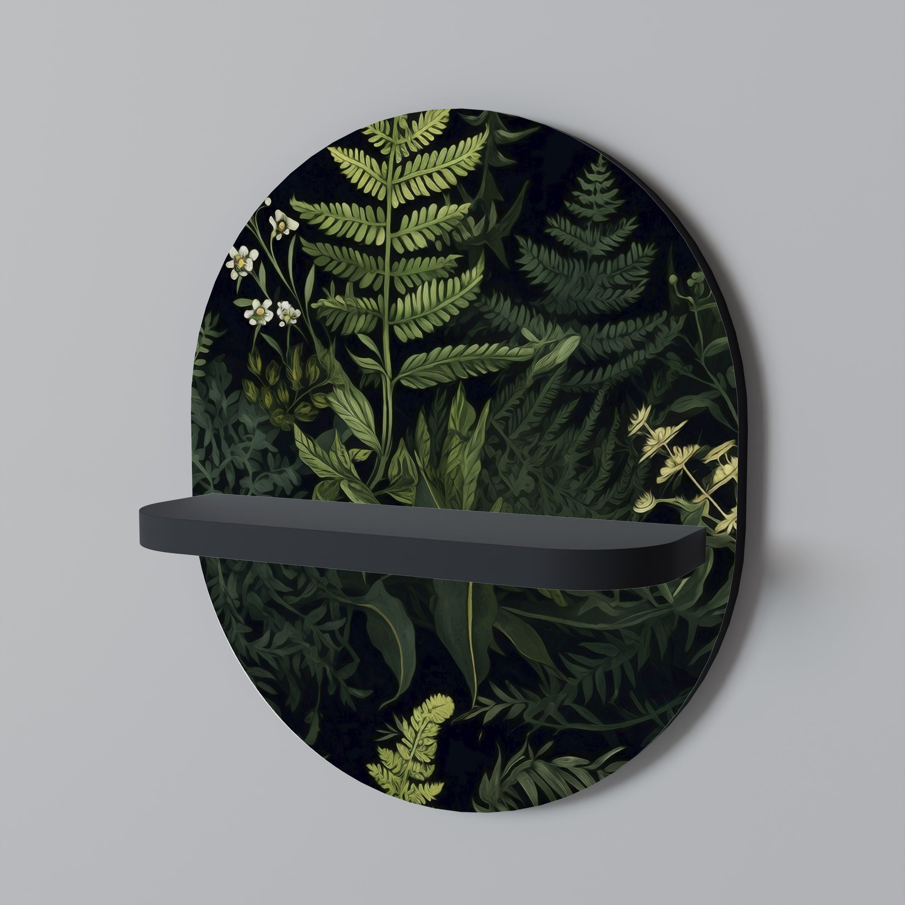 FOREST WONDERS Prateleira Oval Decorativa em Acabamento Preto