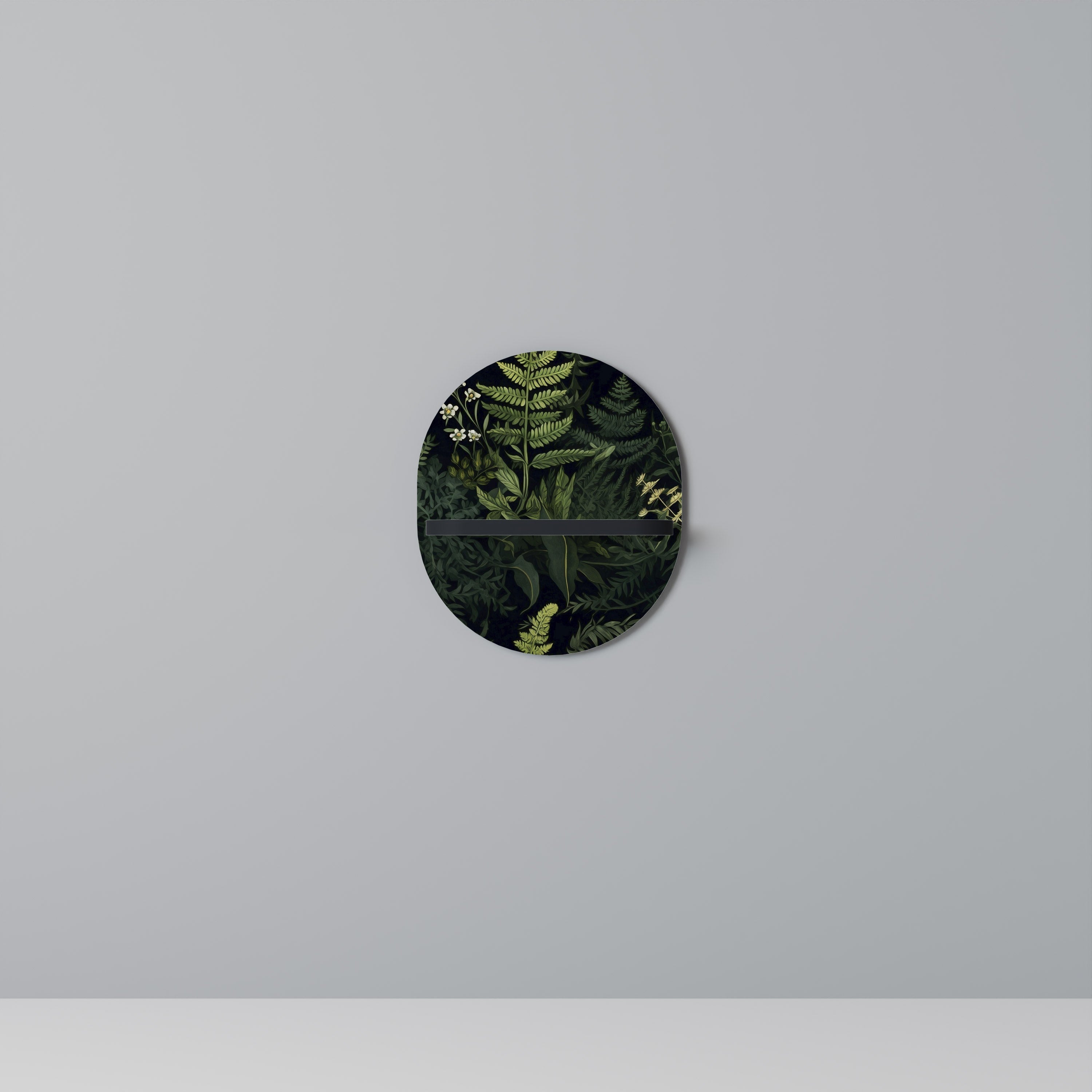 FOREST WONDERS Prateleira Oval Decorativa em Acabamento Preto