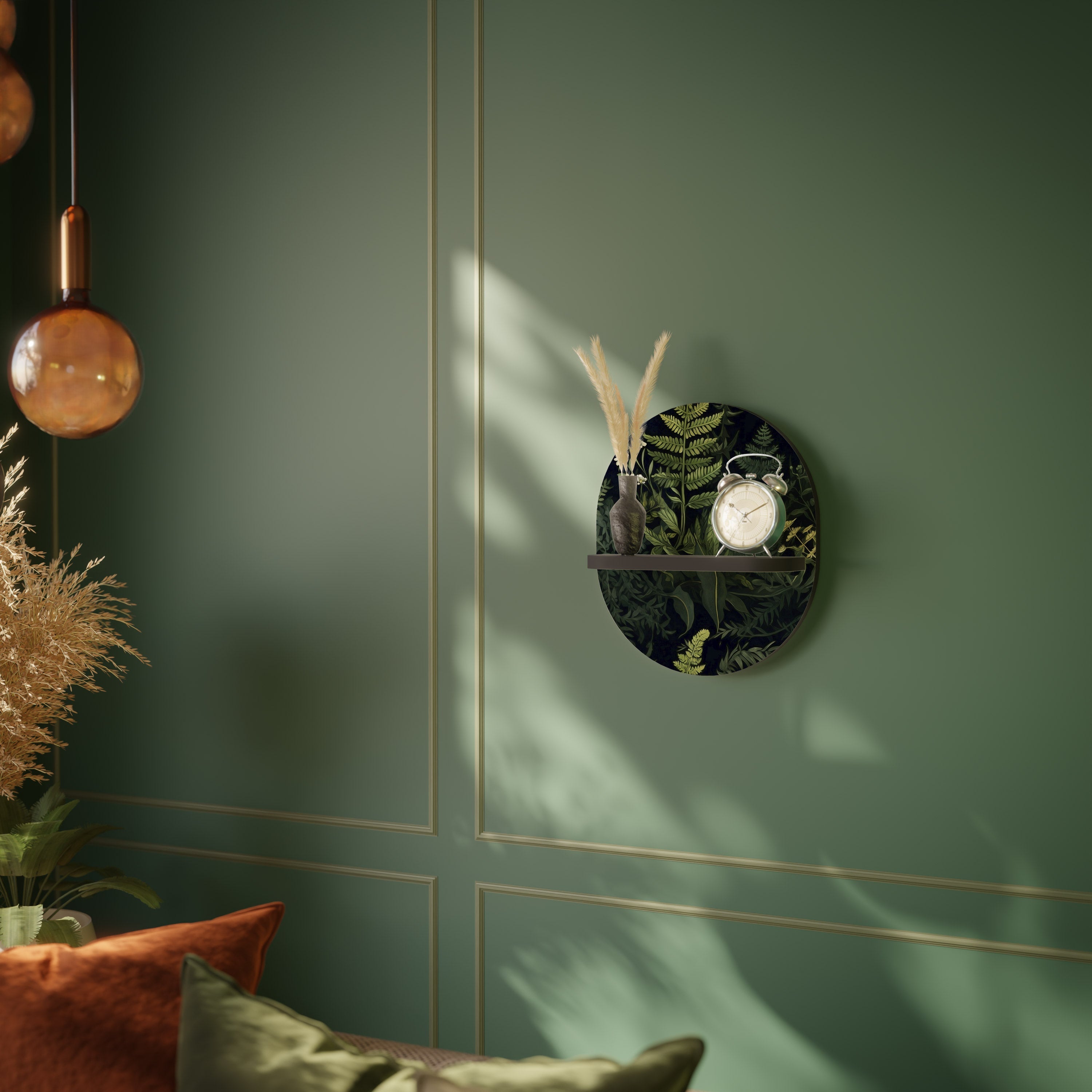 FOREST WONDERS Prateleira Oval Decorativa em Acabamento Preto