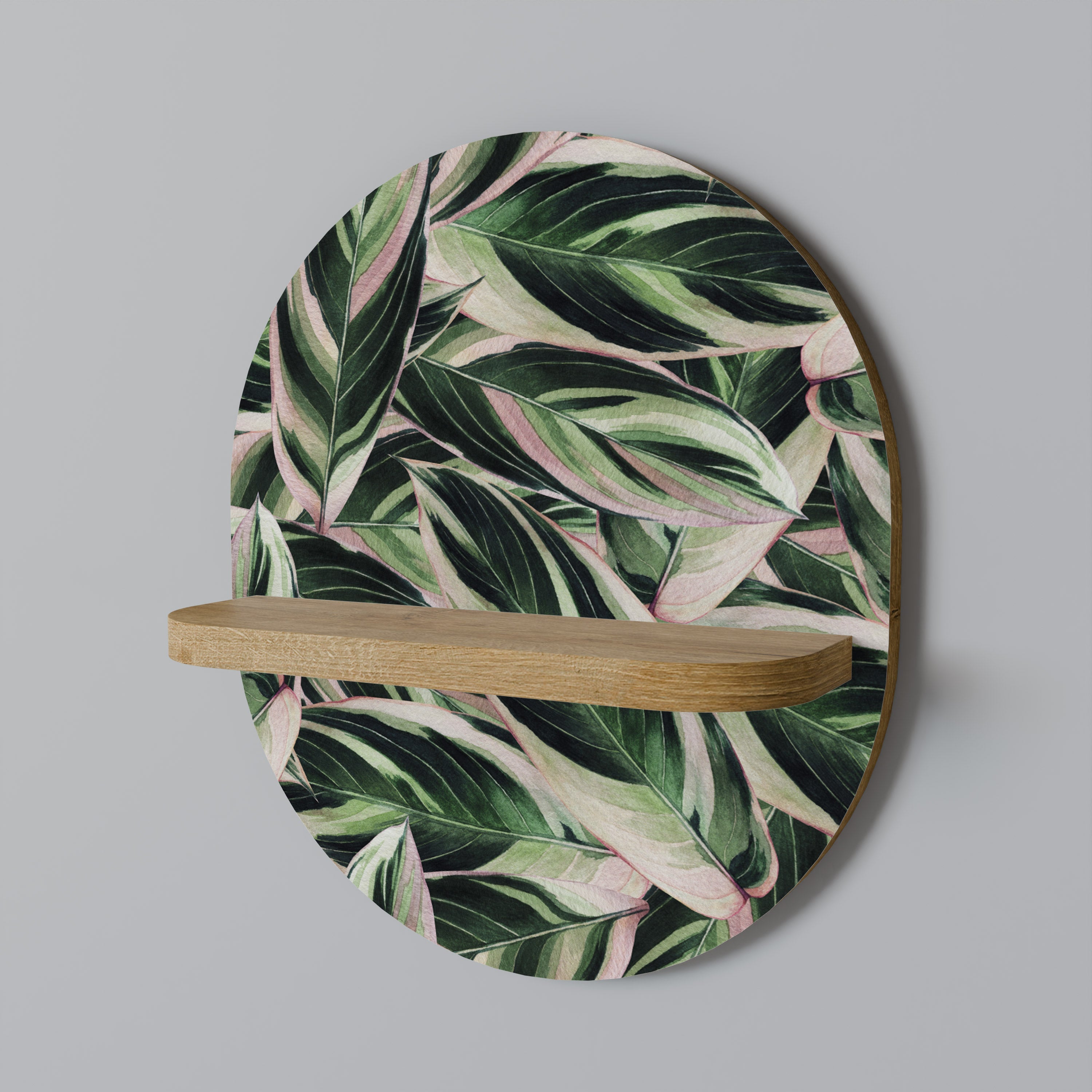 EERIE STROMANTHE Prateleira Oval Decorativa em Efeito Carvalho