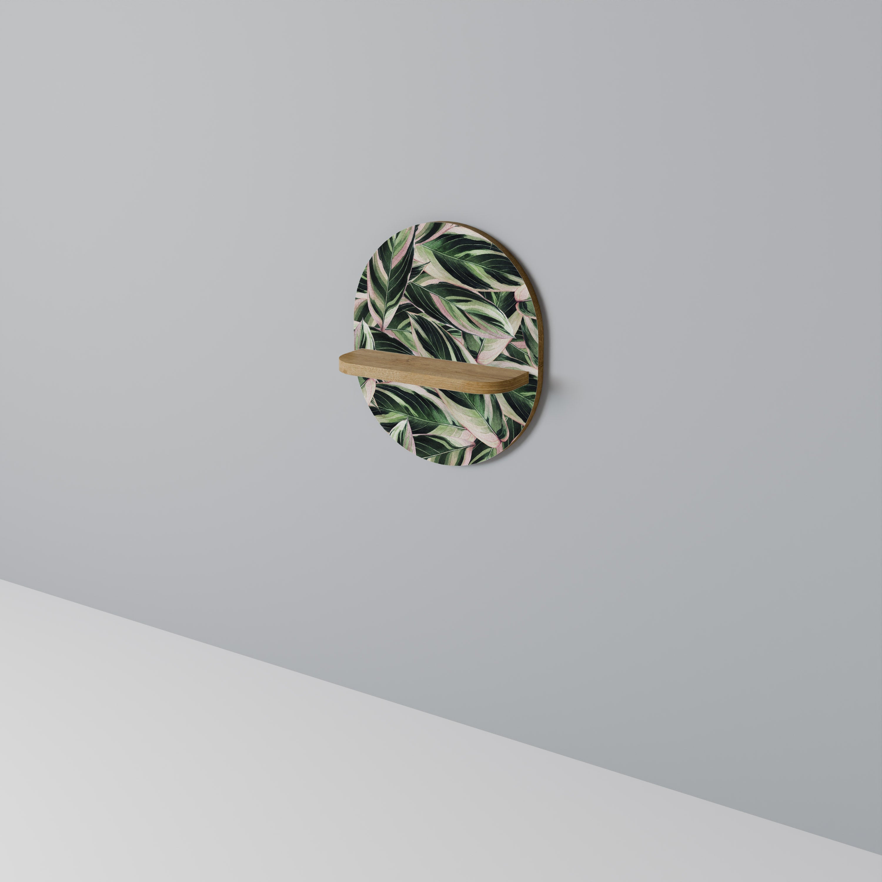 EERIE STROMANTHE Prateleira Oval Decorativa em Efeito Carvalho