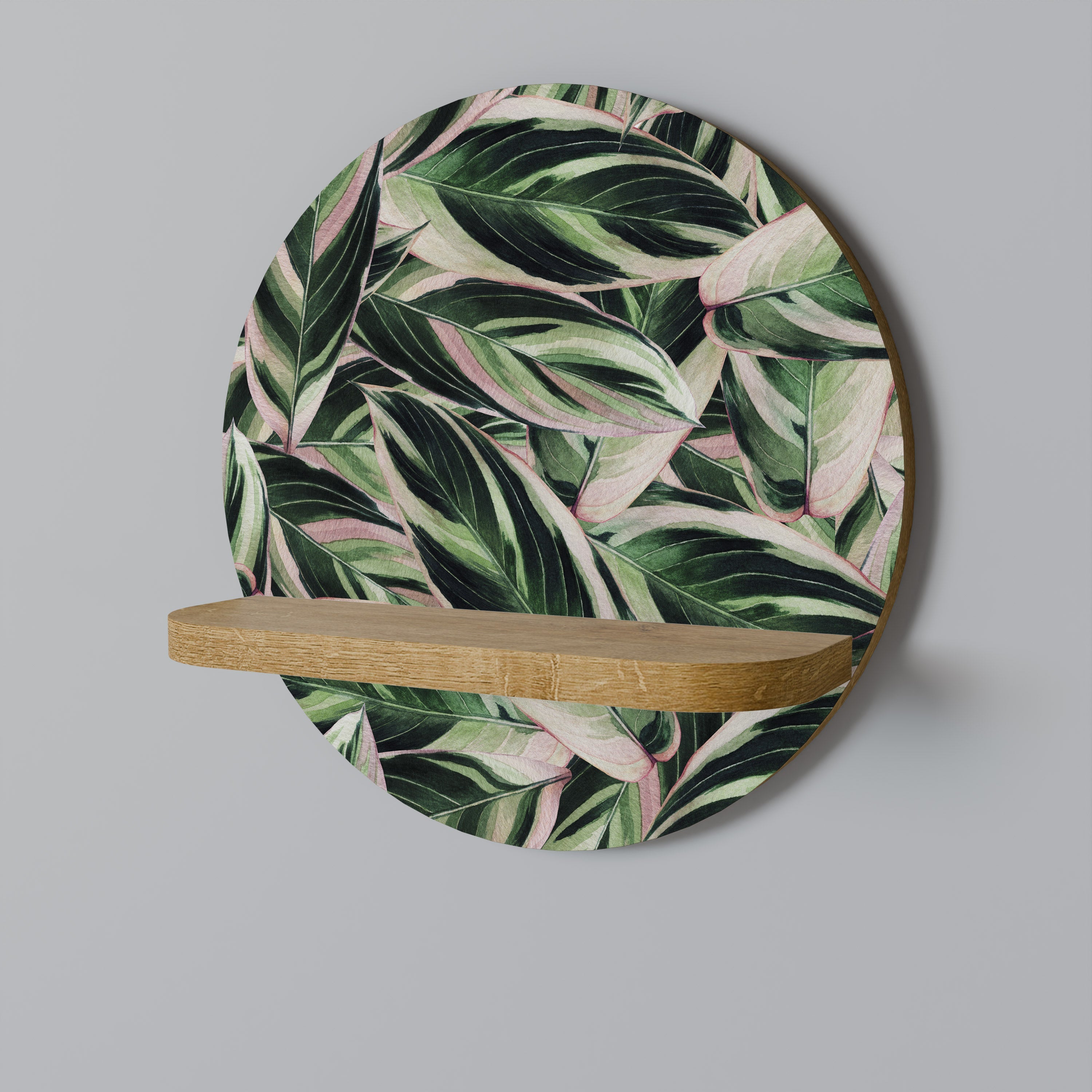 EERIE STROMANTHE Prateleira Redonda Decorativa em Efeito Carvalho