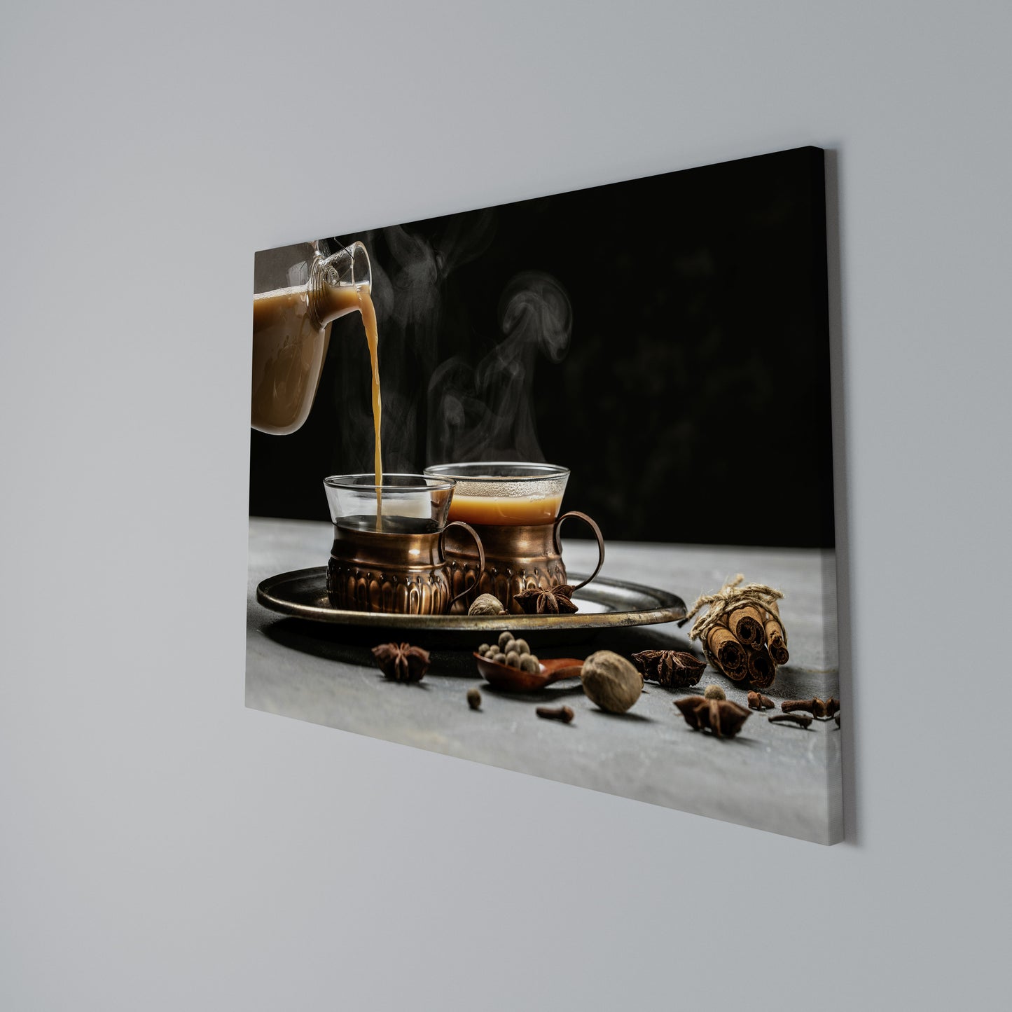STEAMING SIPS OF SERENITY Horizontal Canvas Print