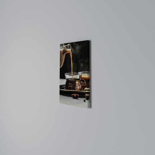 STEAMING SIPS OF SERENITY Quadro em tela vertical
