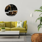 STEAMING SIPS OF SERENITY Quadro Redondo Decorativo