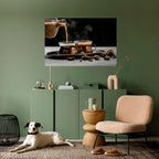 STEAMING SIPS OF SERENITY Peel and Stick Horizontal Poster