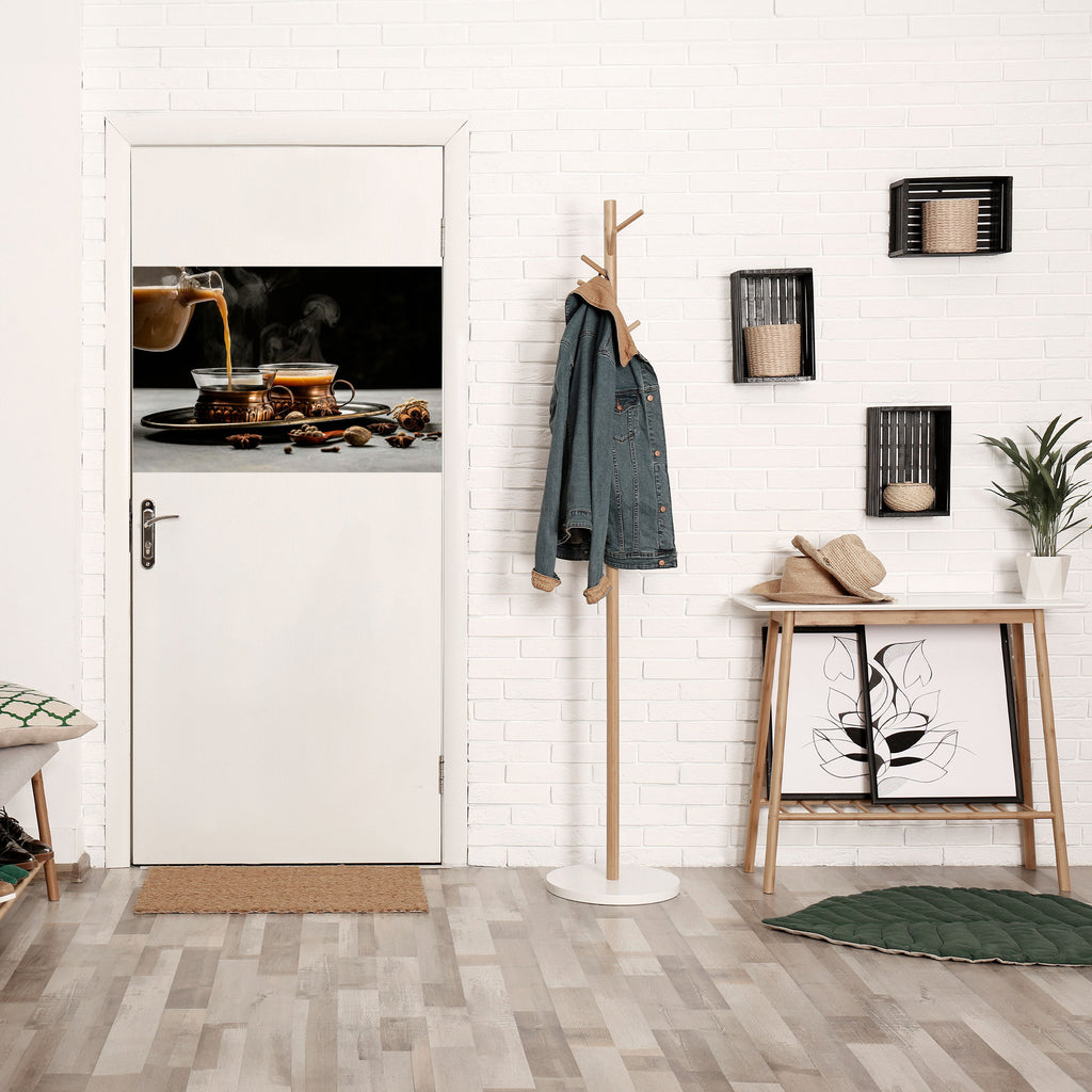 STEAMING SIPS OF SERENITY Peel and Stick Horizontal Poster