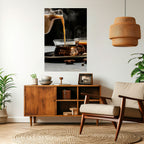 STEAMING SIPS OF SERENITY Peel and Stick Vertical Poster