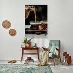 STEAMING SIPS OF SERENITY Peel and Stick Vertical Poster