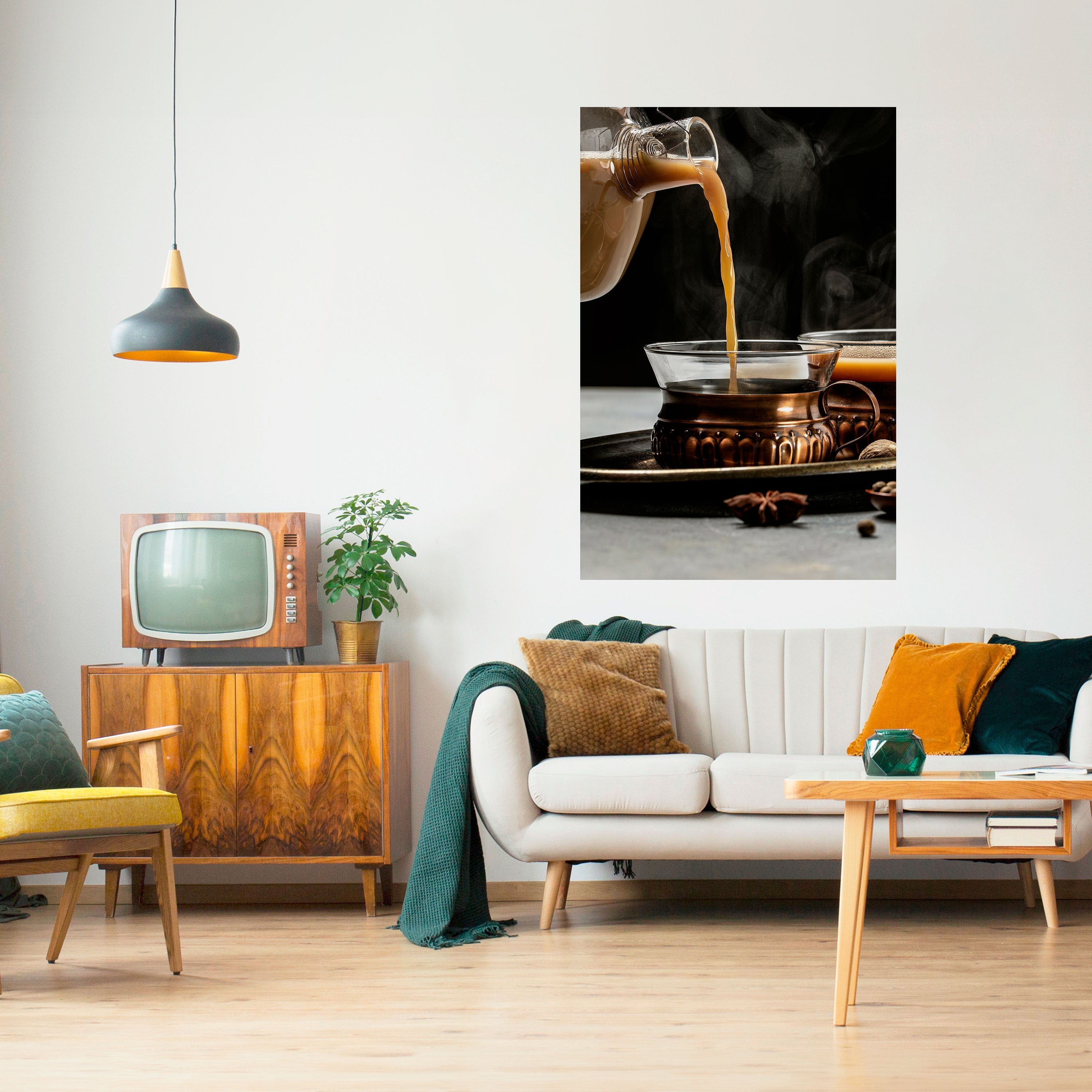 STEAMING SIPS OF SERENITY Poster Vertical Autocolante