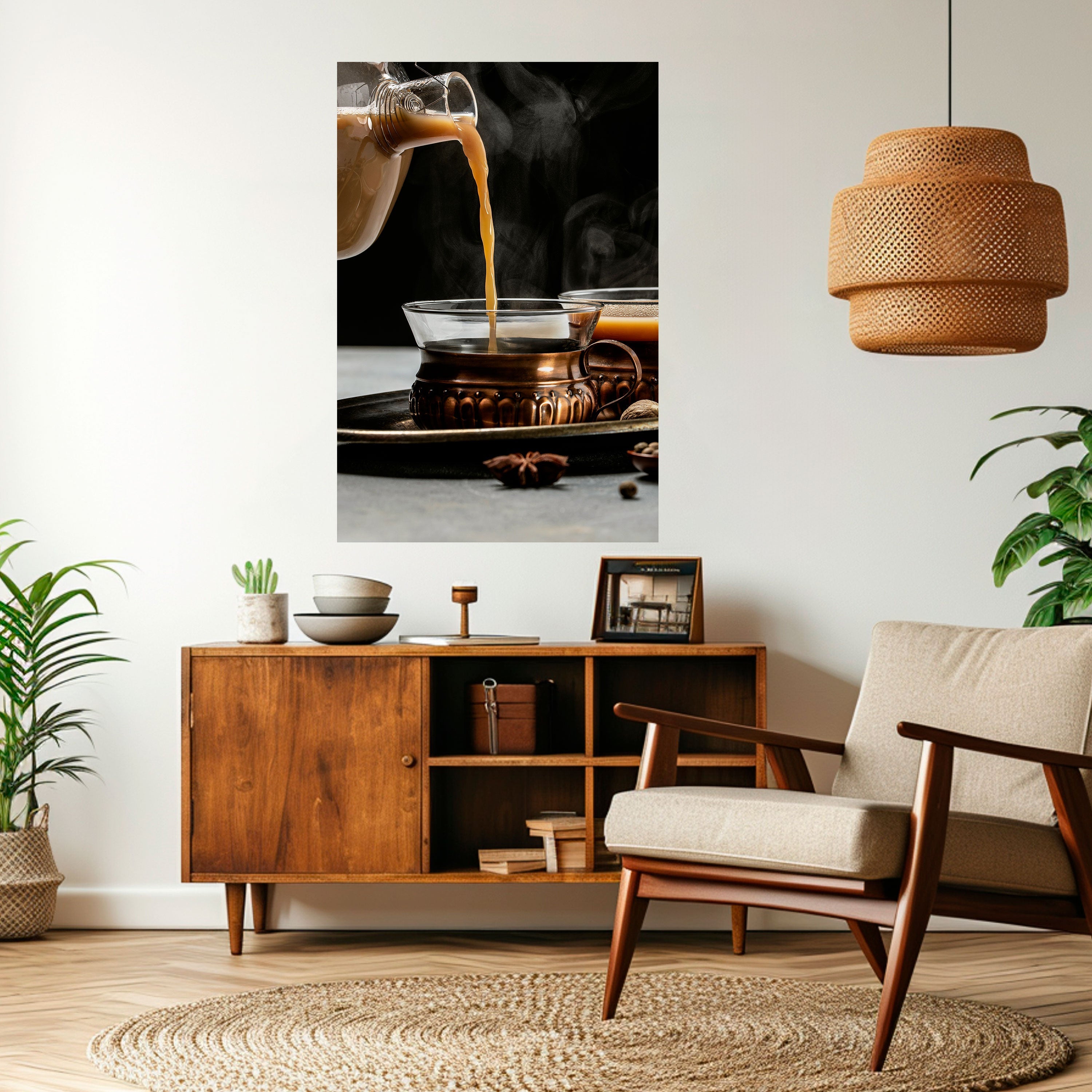STEAMING SIPS OF SERENITY Poster Vertical Autocolante