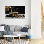 STEAMING SIPS OF SERENITY Peel and Stick Horizontal Poster