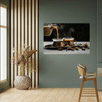 STEAMING SIPS OF SERENITY Peel and Stick Horizontal Poster