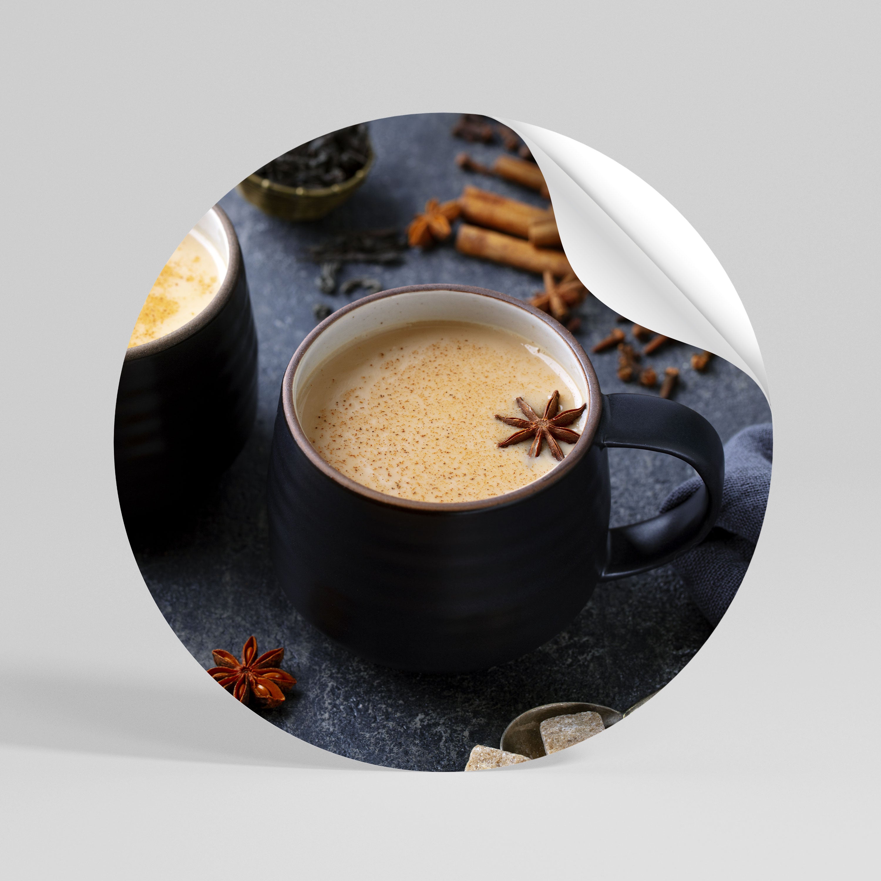 WARMTH IN A CUP Peel and Stick Round Sticker