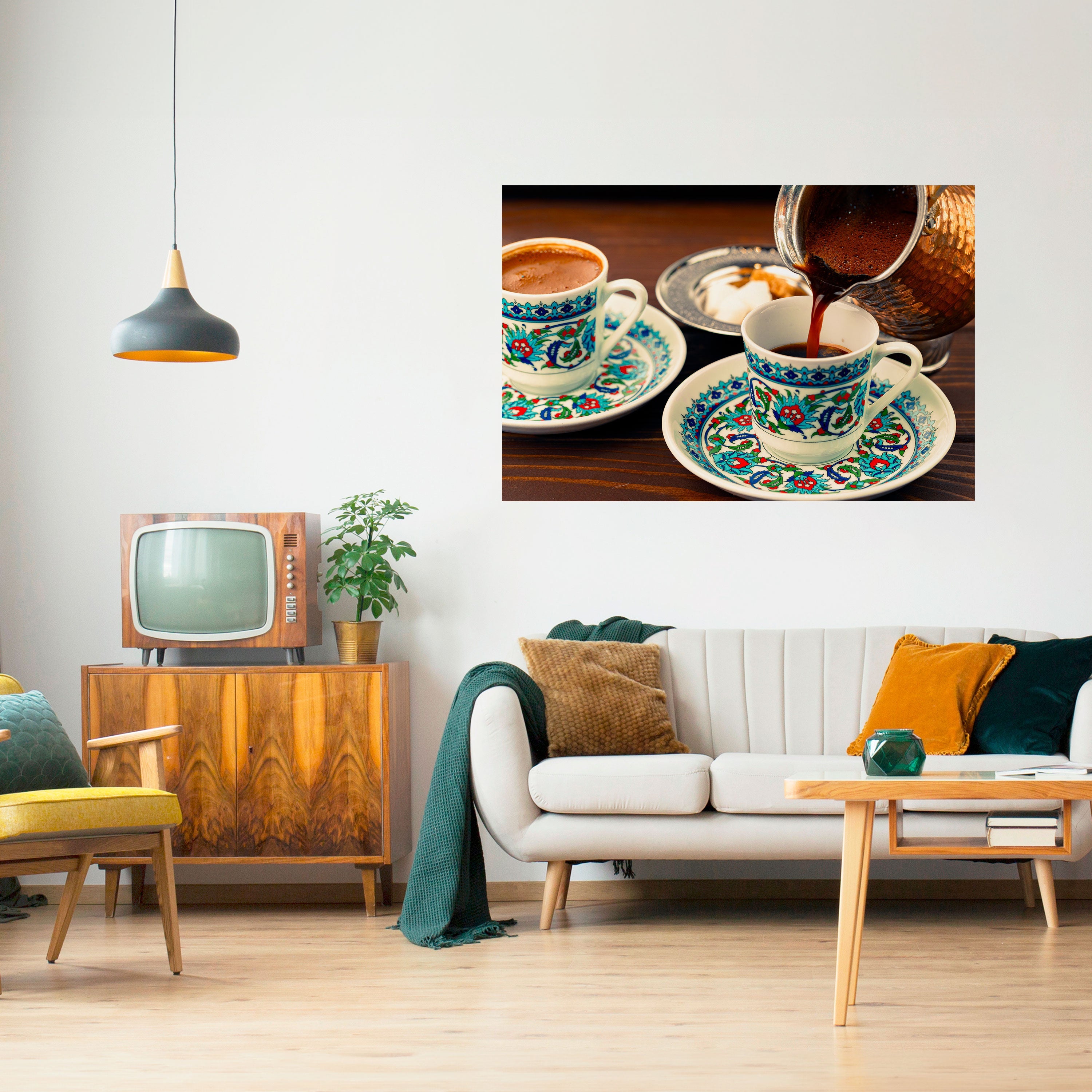 TRADITION IN A CUP Peel and Stick Horizontal Poster