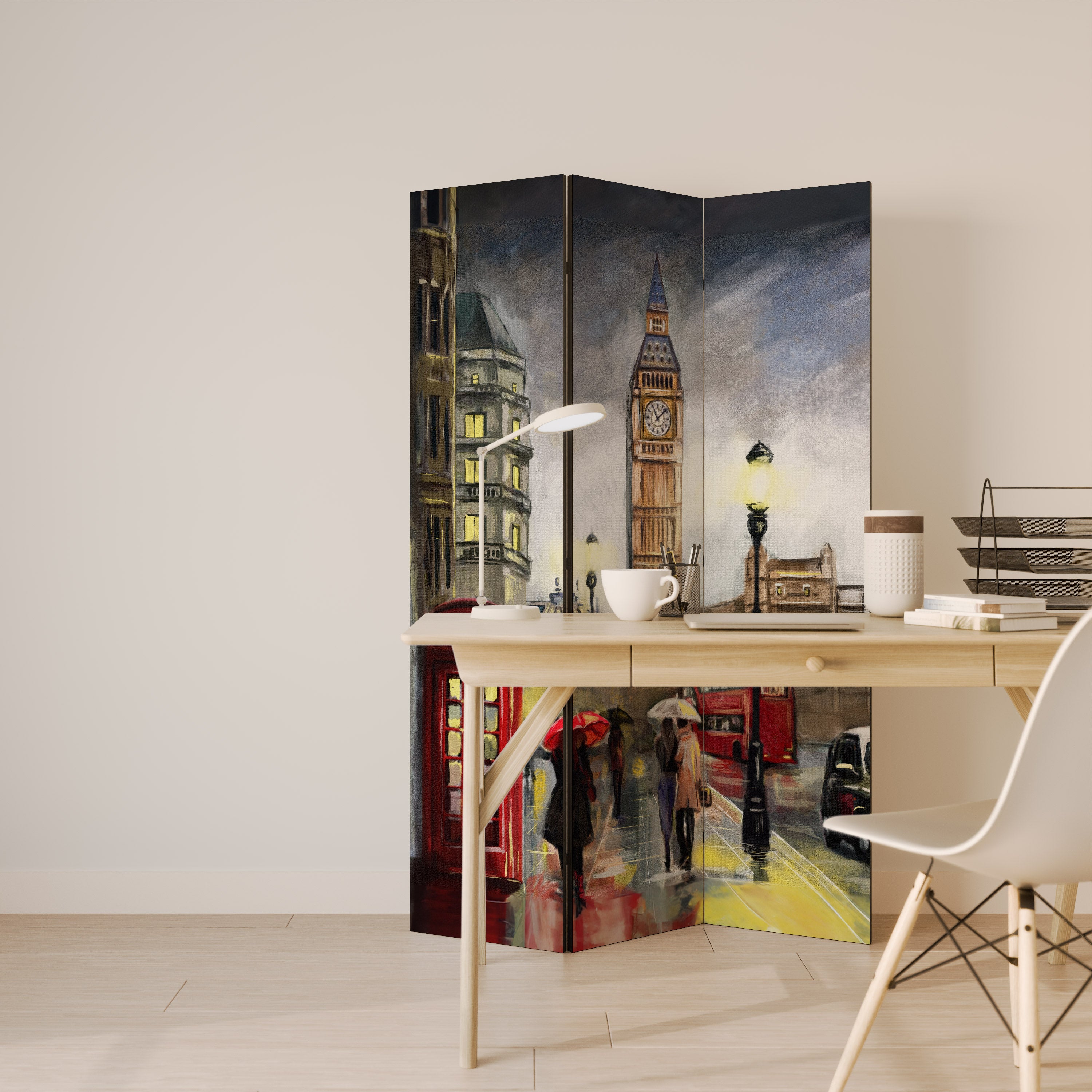 LONDON'S TIMELESS VIBES Biombo de 3 Painéis