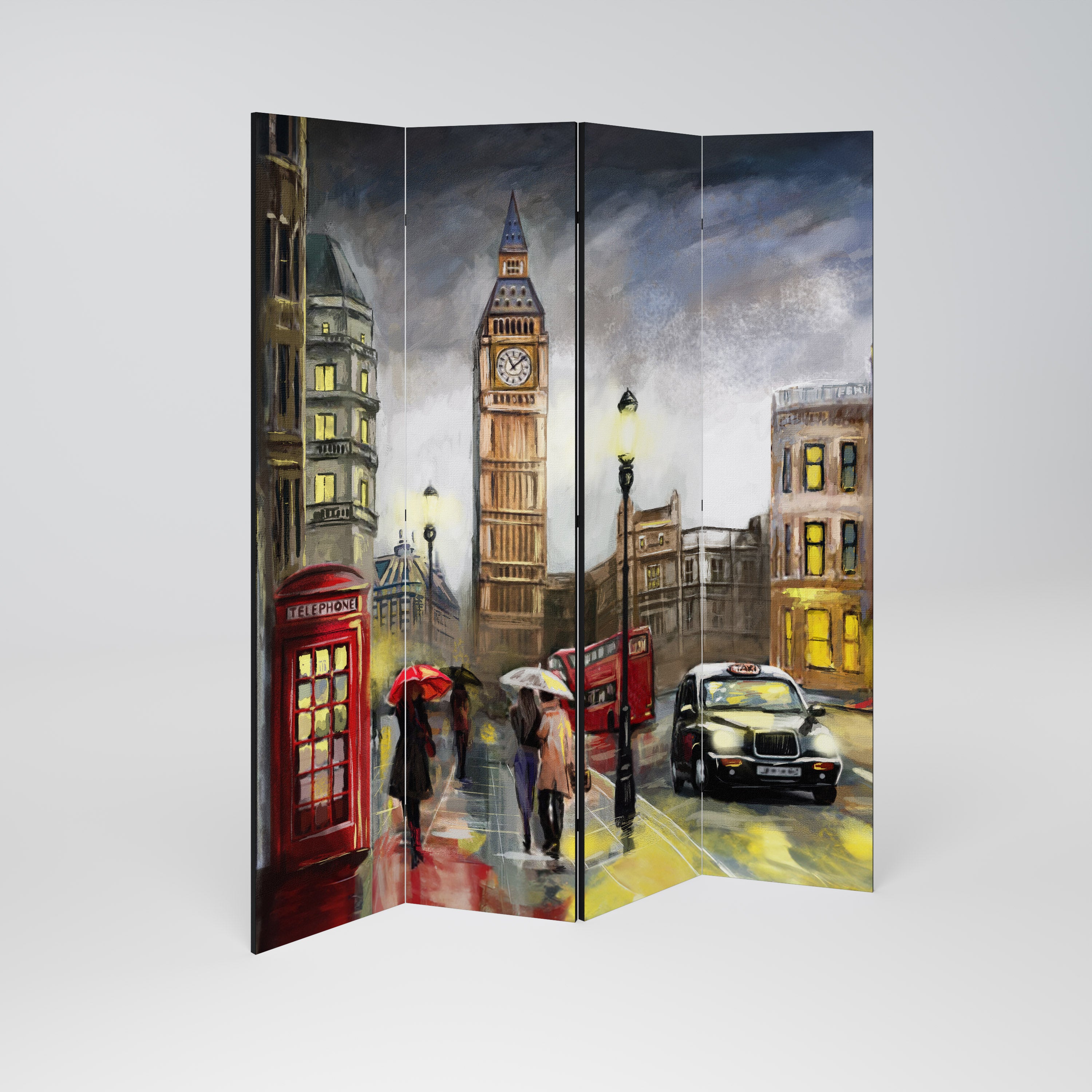LONDON'S TIMELESS VIBES 4-Panel Room Divider