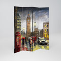 LONDON'S TIMELESS VIBES Decorative 4-Panel Room Divider
