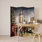 LONDON'S TIMELESS VIBES Decorative 4-Panel Room Divider