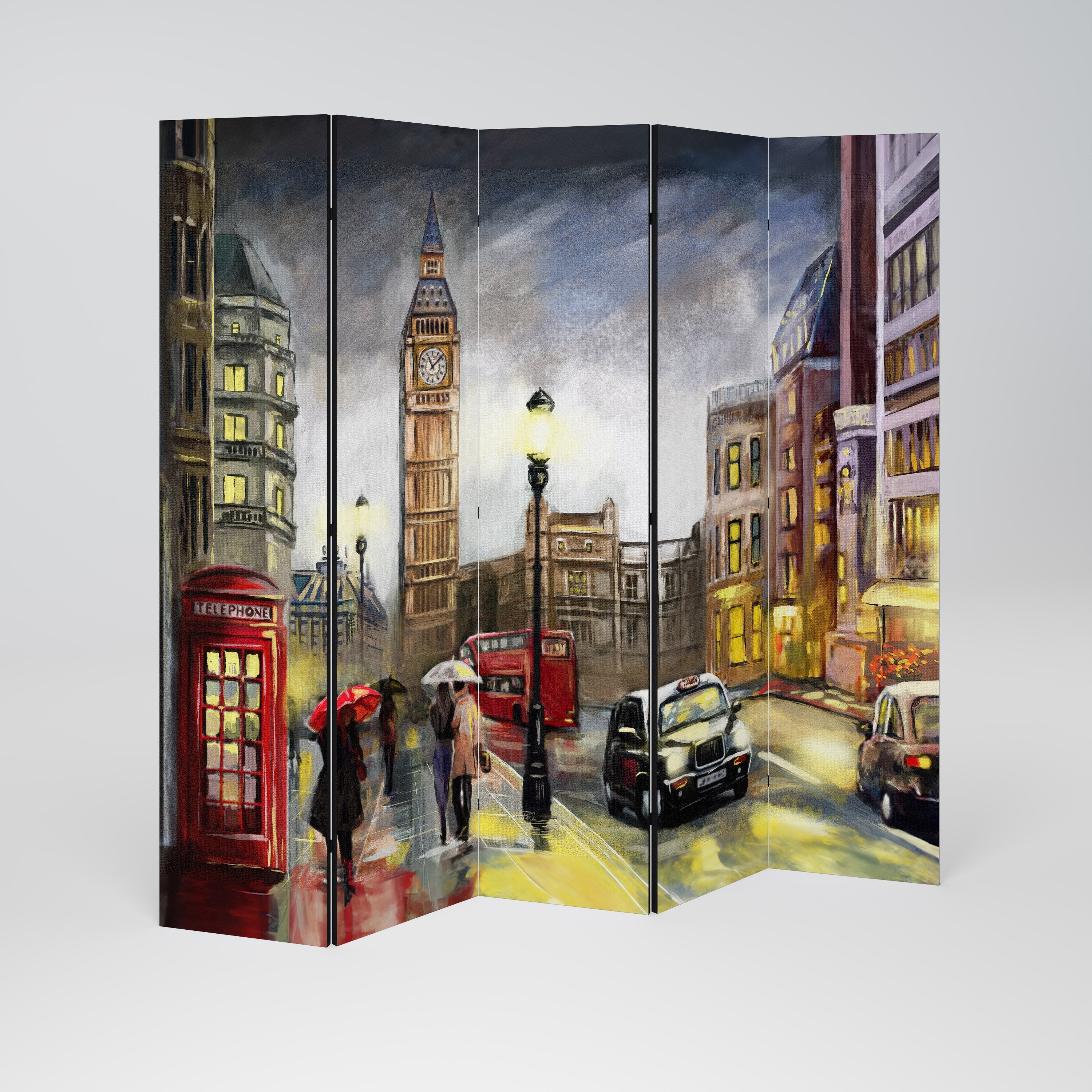 LONDON'S TIMELESS VIBES Decorative 5-Panel Room Divider