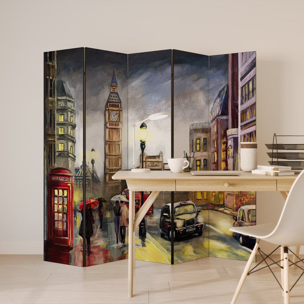 LONDON'S TIMELESS VIBES Decorative 5-Panel Room Divider
