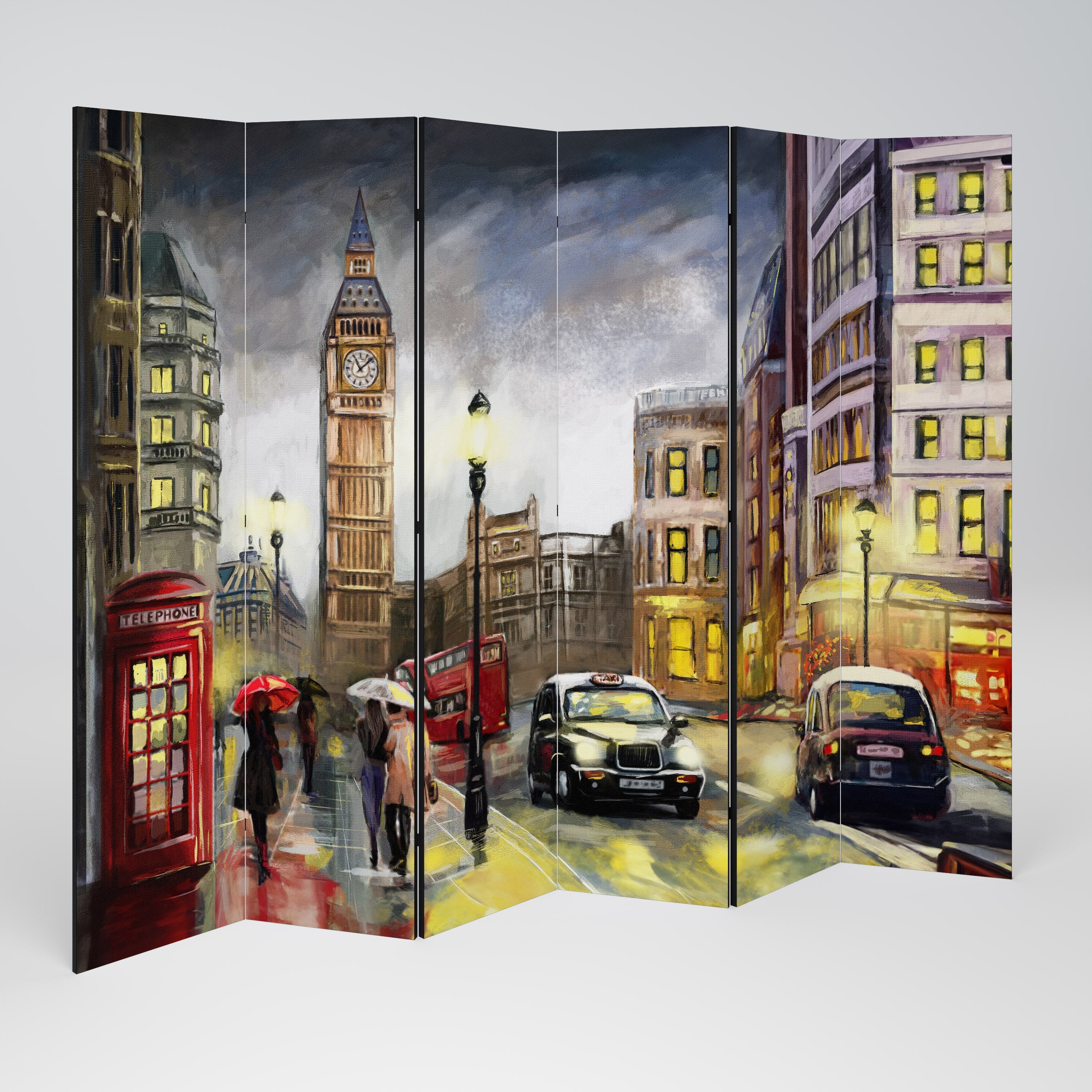 LONDON'S TIMELESS VIBES Decorative 6-Panel Room Divider