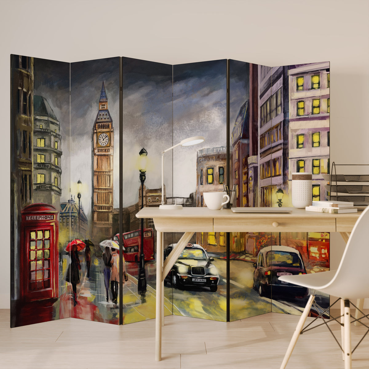 LONDON'S TIMELESS VIBES Biombo de 6 Painéis