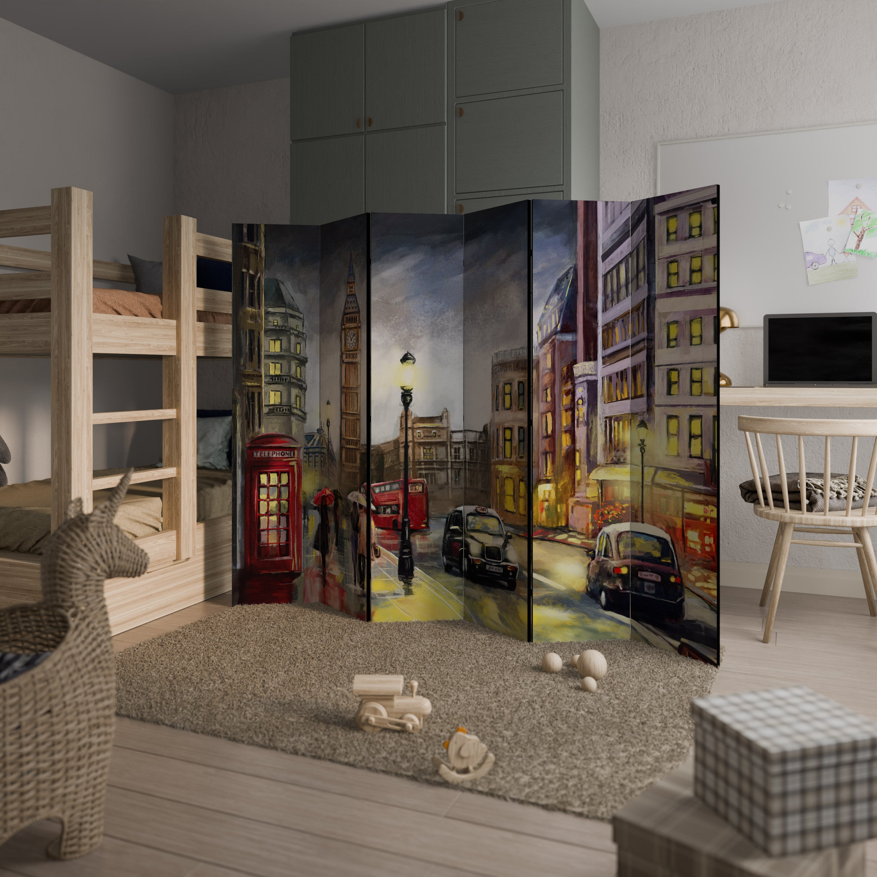 LONDON'S TIMELESS VIBES 6-Panel Room Divider