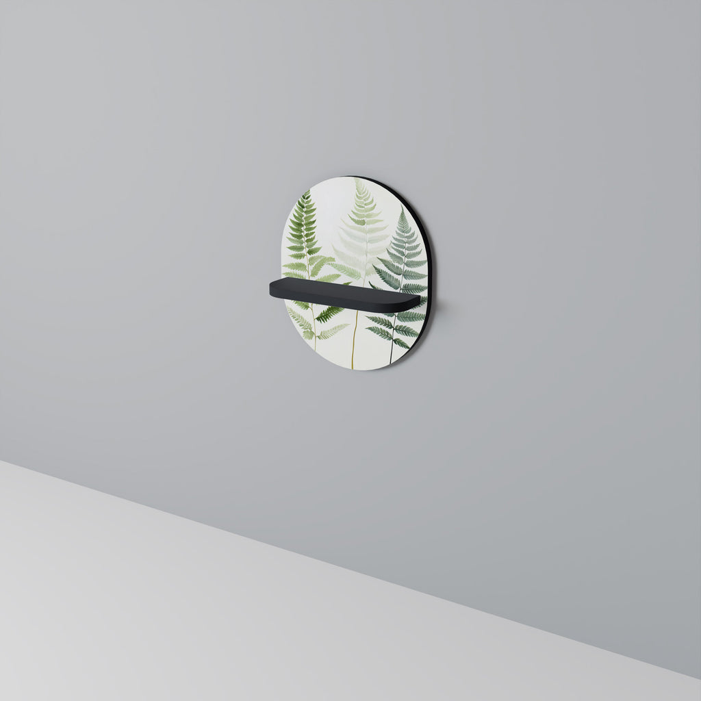FERN MAJESTY Oval Art Shelf In Black Finish