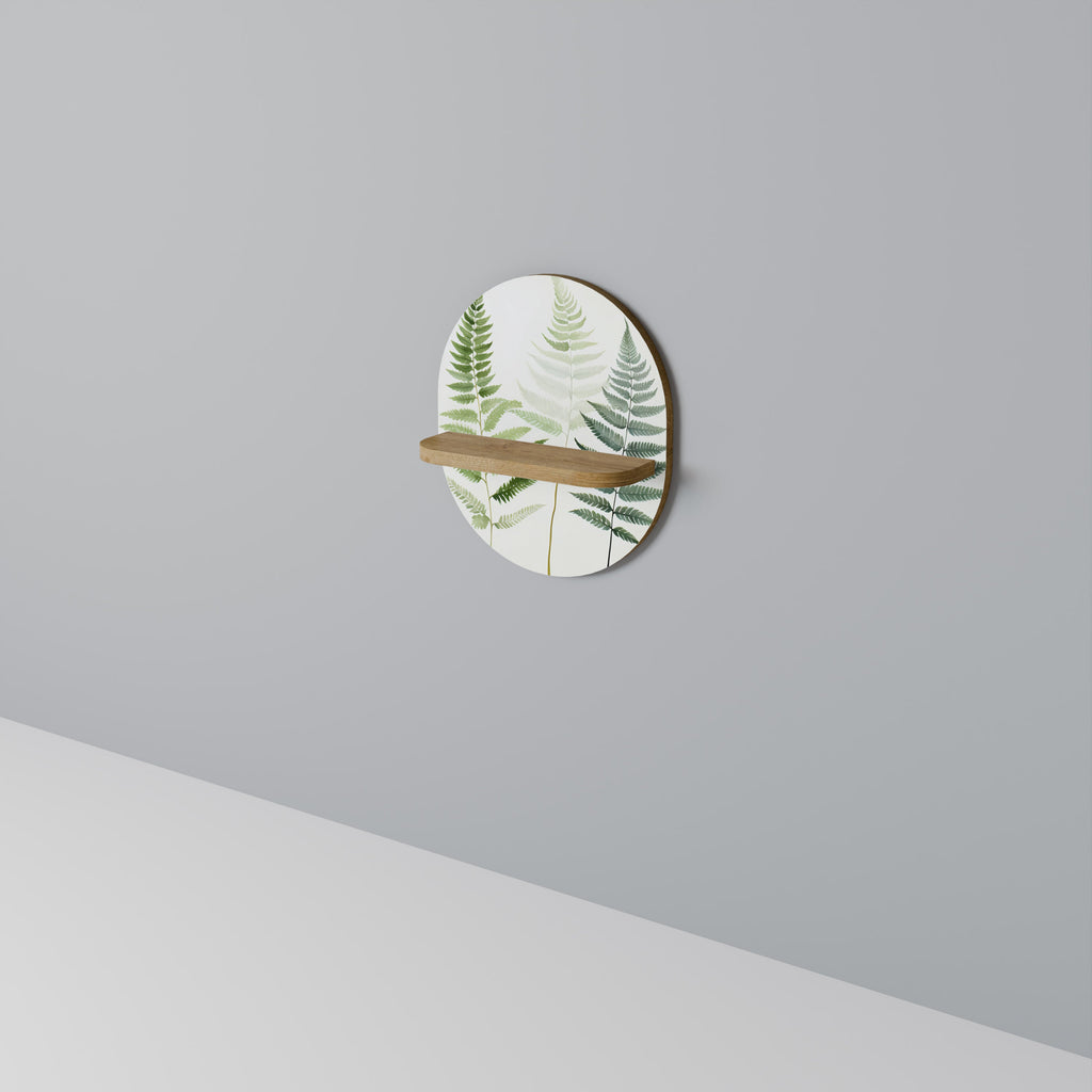 FERN MAJESTY Prateleira Oval Decorativa em Efeito Carvalho