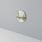 FERN MAJESTY Prateleira Oval Decorativa em Efeito Carvalho