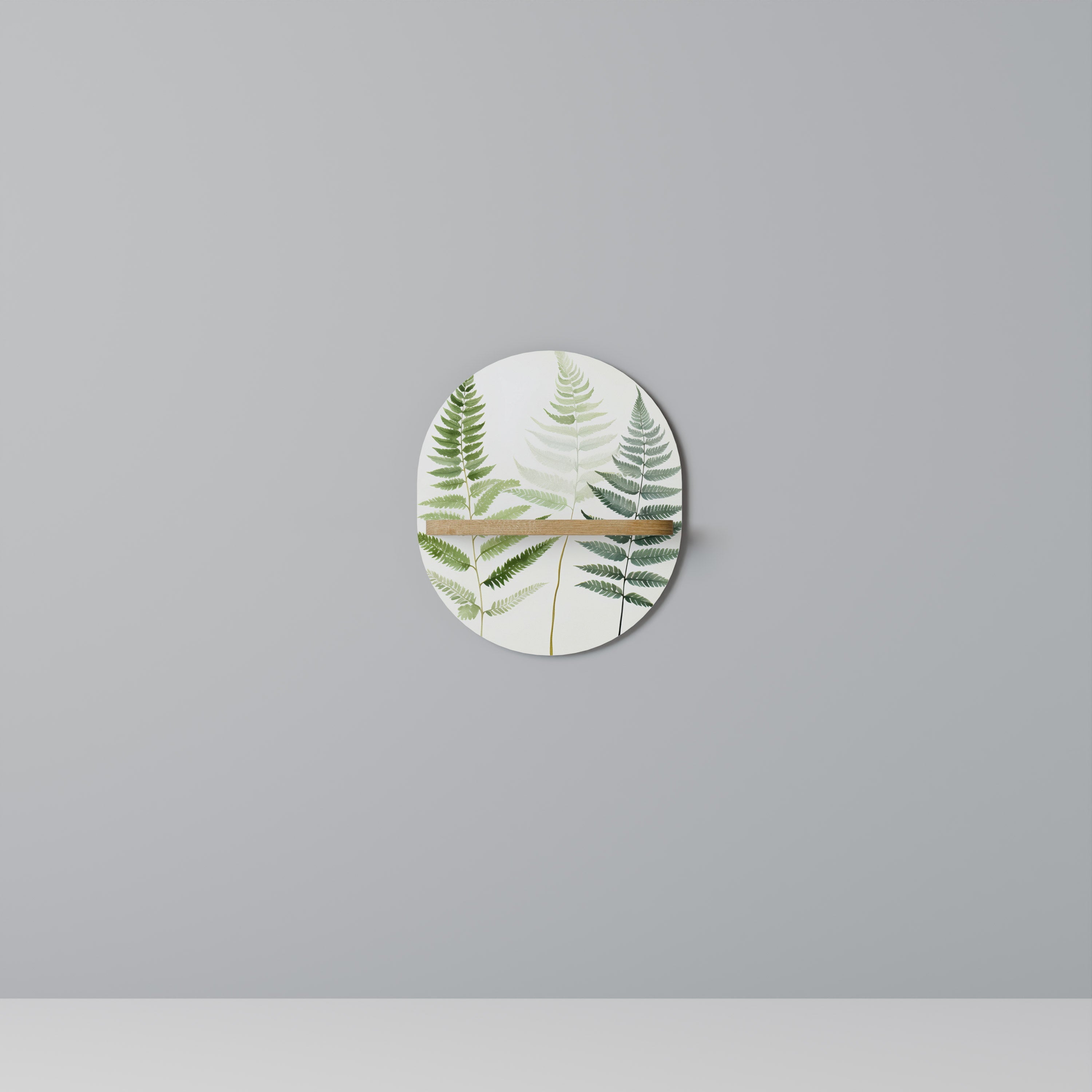 FERN MAJESTY Prateleira Oval Decorativa em Efeito Carvalho