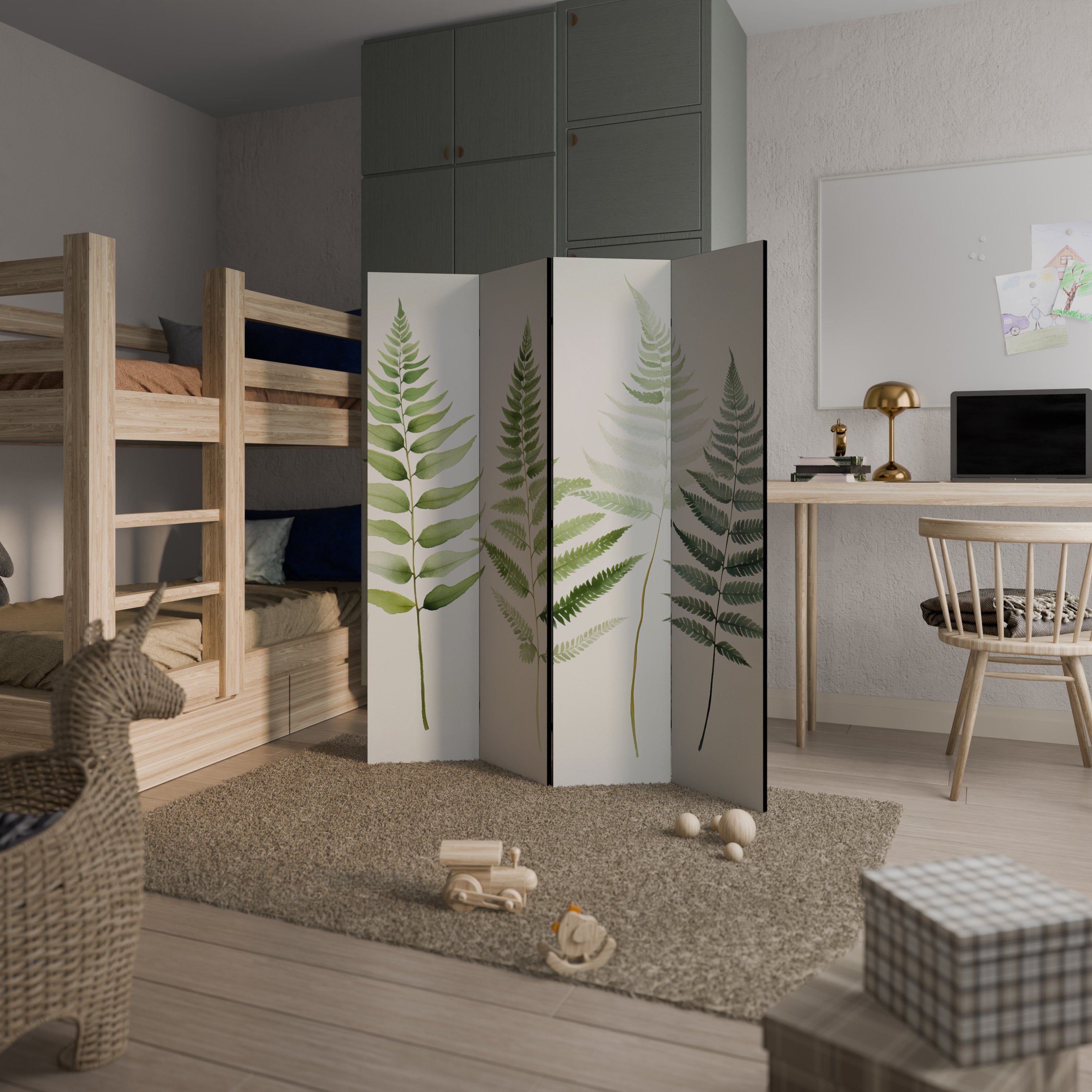 FERN MAJESTY Decorative 4-Panel Room Divider
