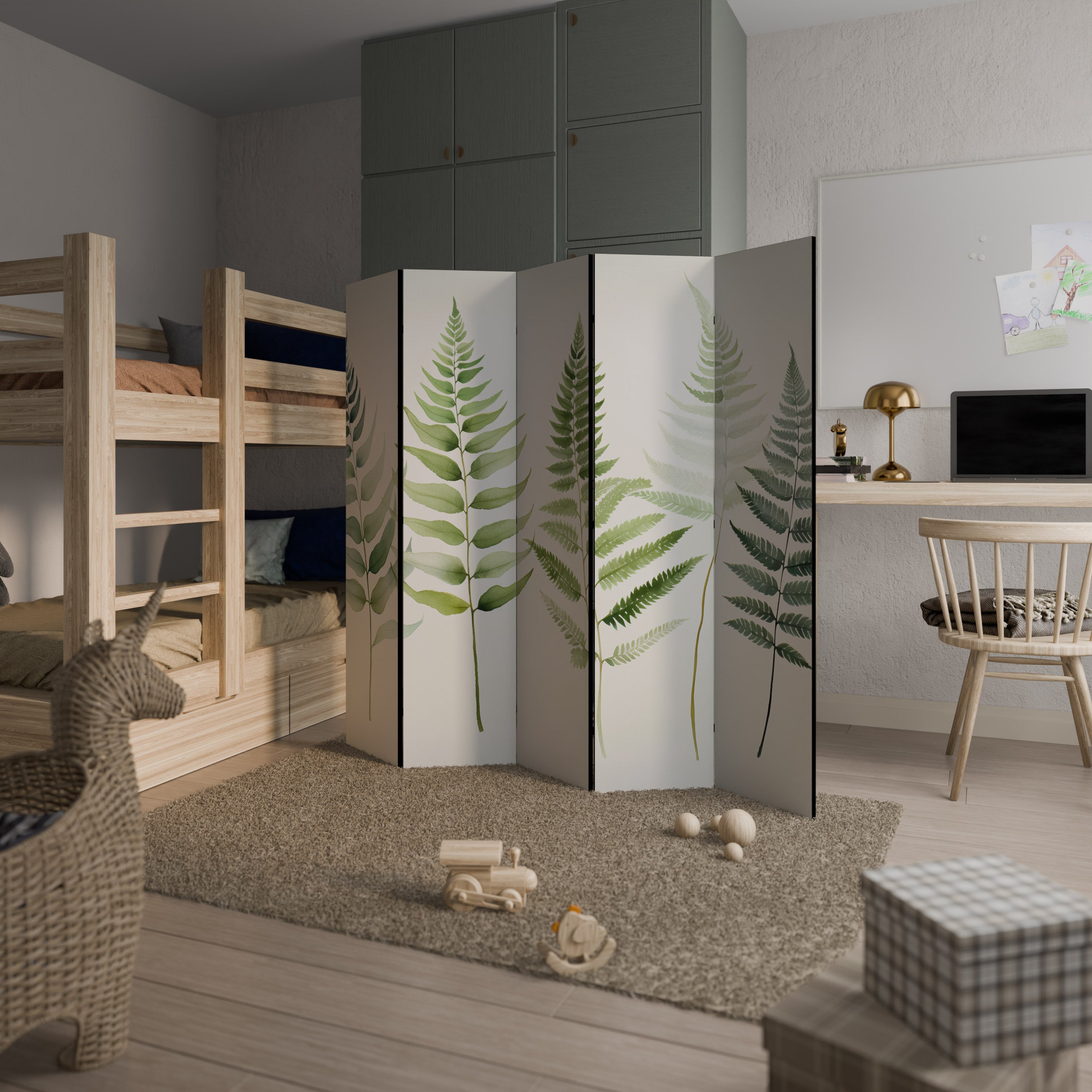 FERN MAJESTY Decorative 5-Panel Room Divider