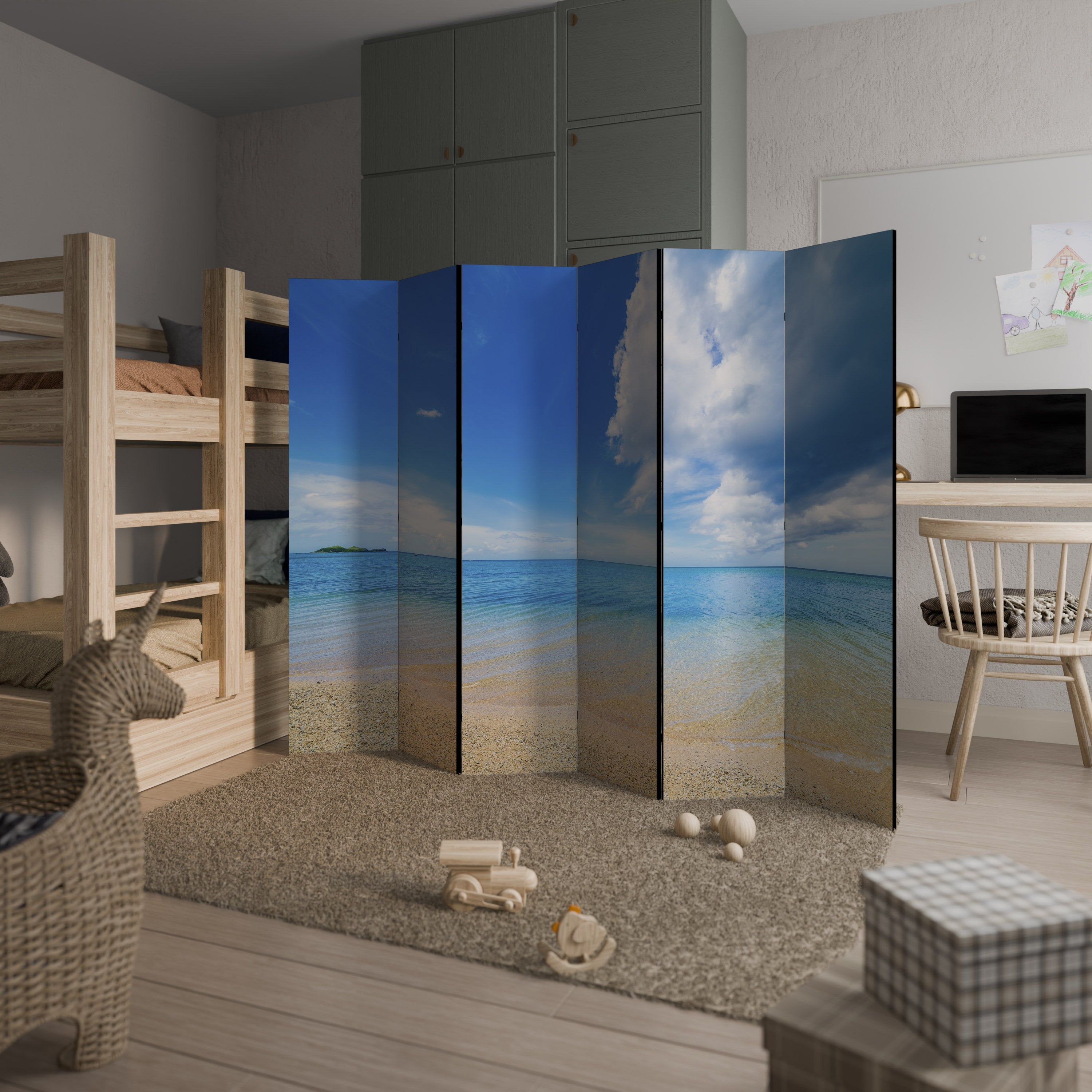 TIDES OF TIME Decorative 6-Panel Room Divider