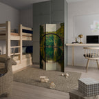 SERENE REFLECTIONS REALM Biombo Decorativo de 3 Painéis